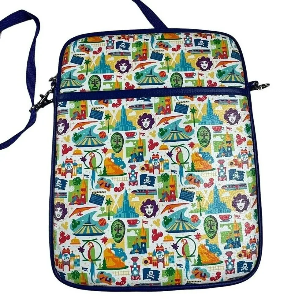 Disney D-Tech Multicolor Tab Crossbody Bag With Adjustable Strap & Zipper Closur